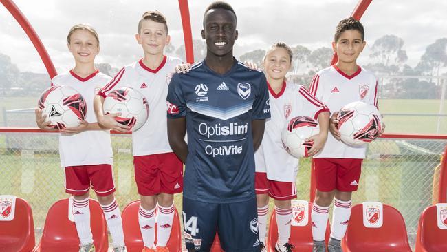 Thomas Deng goes back to his old club, Western Eagles Polonia, ahead of Play Football Round. Picture: Dan Soderstrom