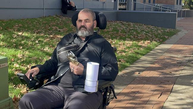 Paul Anthony Collie, of Lake Munmorah, leaving Wyong Local Court after pleading guilty to a crash at Doyalson on Halloween 2022 that killed a man, 56. Picture: NewsLocal