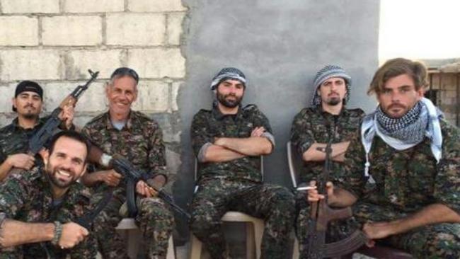 Reece Harding and other fighters in Syria.