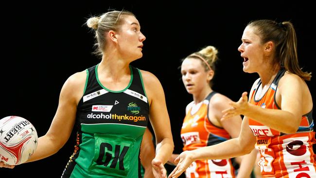 West Coast Fever’s Courtney Bruce playing against the Giants last week