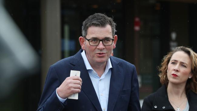 The Victorian Premier Daniel Andrews was in Geelong on Thursday.