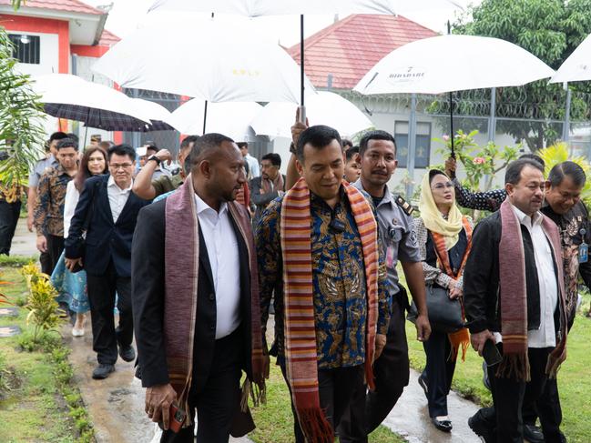 Indonesian officials visit Kerobokan prison in Denpasar, Bali. Picture: Lukman S. Bintoro