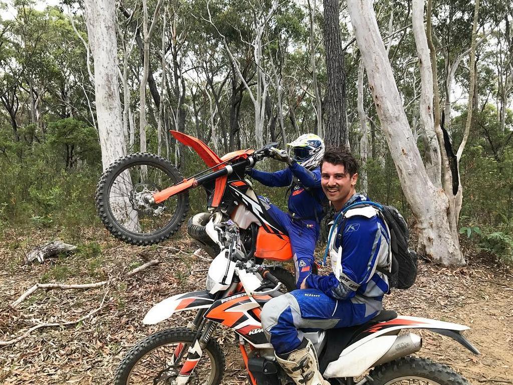 Matty Johnson at Belanglo State Forest ... “BRRAAAPP.... it’s all fun and games until someone flips their motorbike and smashes a hole in the engine.” Picture: @matthewdavidjohnson/Instagram