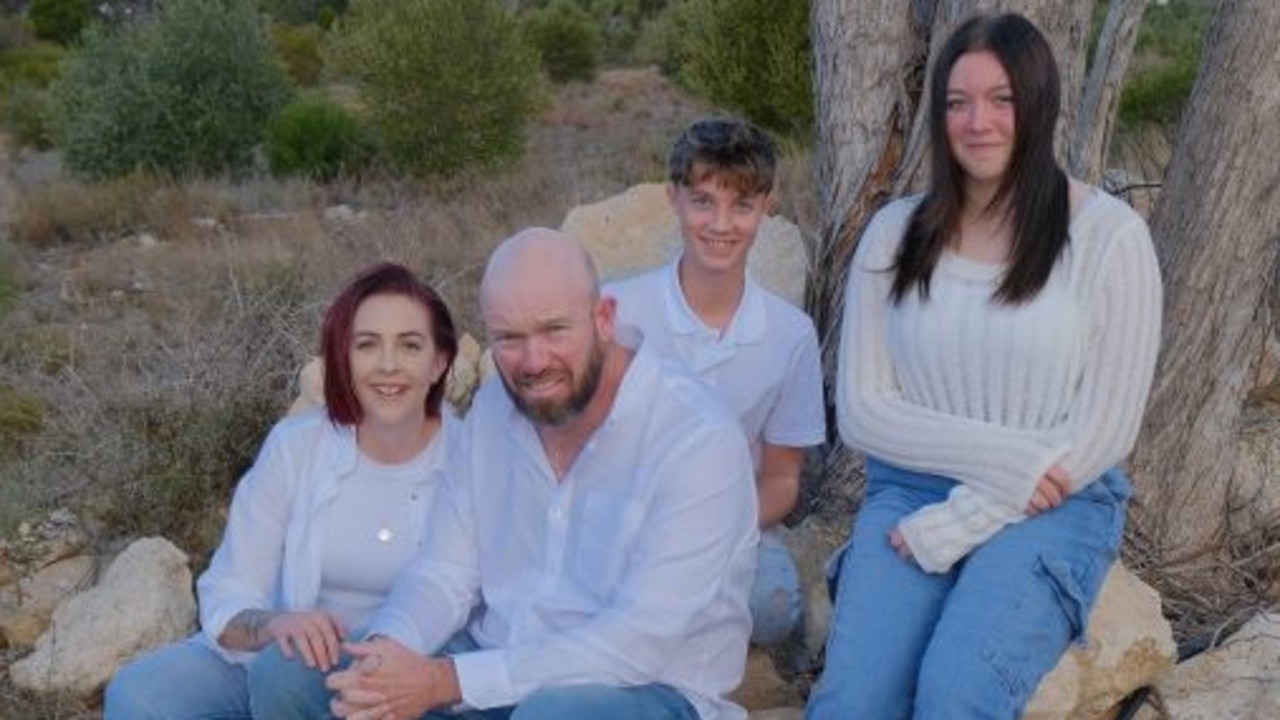 Daniel 'Happy' Gilmour with wife Amanda and children Boyd and Bree. Picture: Supplied by family