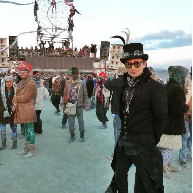 British musician Matthew Bellamy at the 2016 Burning Man Festival in the Black Rock Desert, Nevada ... 
