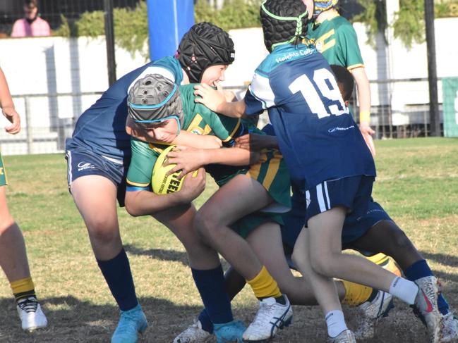 Rockhampton District Secondary Schools Rugby League grand finals, Year 7C, St Brendan’s College versus Heights College, Browne Park, September 7, 2022.