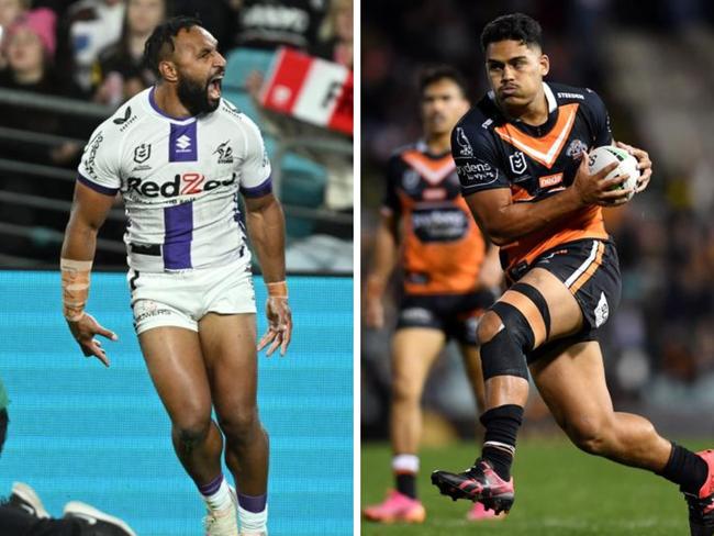 Justin Olam will join the Wests Tigers as part of a player swap deal with the Melbourne Storm for Shawn Blore.