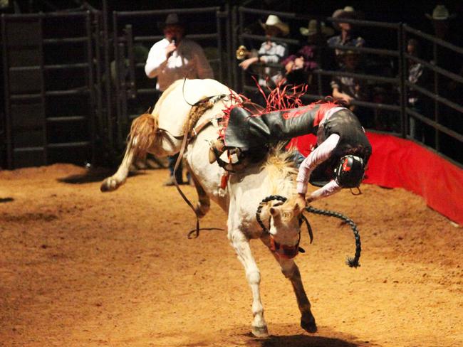 Out The Back. Borroloola cowgirl Dawn Baker competed in the International Rodeo on the weekend. Pls credit Bruce Falconer, Universal Photography