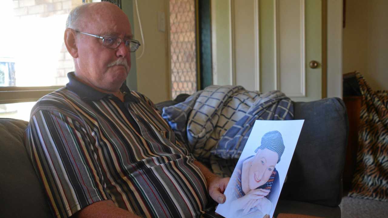 CANCER BATTLE: Kevin Allen sits in his late wife's favourite spot in their Kingaroy home as he shares about Linda's passion for helping others. Picture: Jessica McGrath