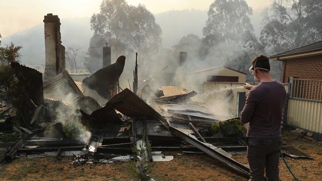 Pat McFarlane's home on Crane Road in Lithgow which was destroyed by a bushfire. Picture: Tim Hunter.