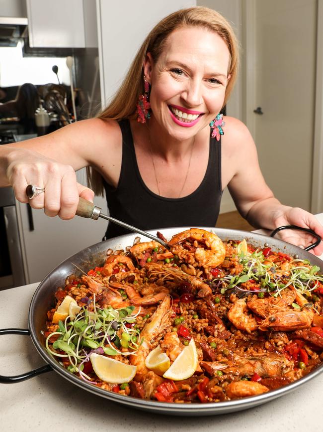 Bree May with her Big Paella. Picture: Russell Millard