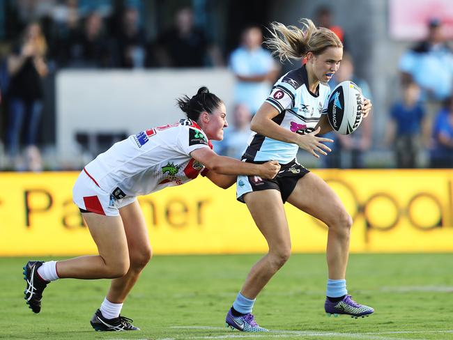 The Cronulla Sharks v St George women's rugby league game at Southern Cross Stadium in March 2017. Picture: Brett Costello