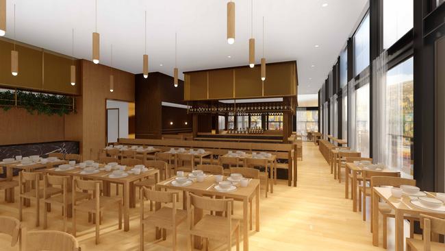 An artist impression of what Koomo Restaurant and Bar will look like inside. Picture: Supplied