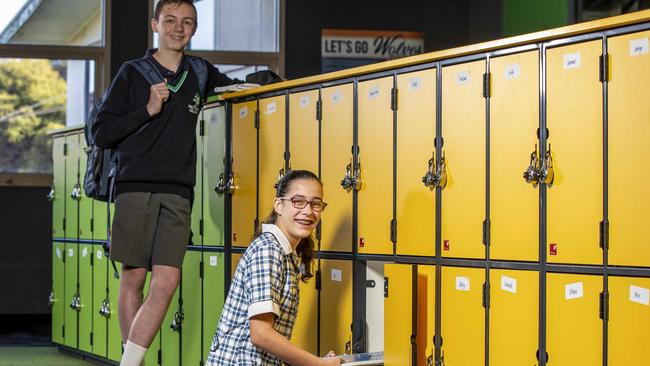 Forest Hill College students were excited to be back at school. Picture: Tim Carrafa