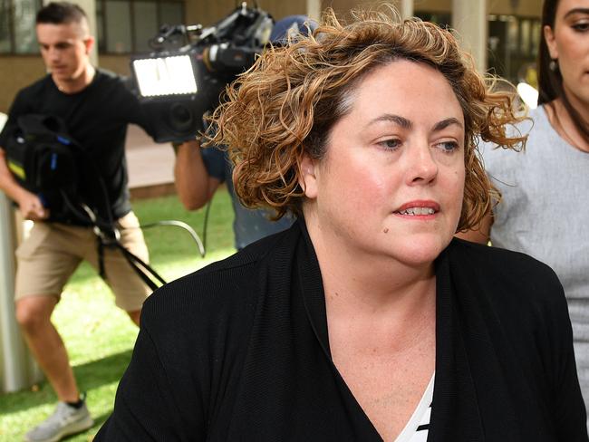 Former NAB executive staffer Rosemary Rogers is released on bail from Sydney Police Centre at Surry Hills, in Sydney, Tuesday, March 5, 2019. The former chief of staff to ex-NAB boss Andrew Thorburn, faced Sydney's Central Local Court on Tuesday accused of accepting bribes during the latter years of her two-decade career at the bank and has been granted strict bail. (AAP Image/Dan Himbrechts) NO ARCHIVING