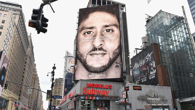 Former NFL player Colin Kaepernick in a new Nike campaign. Picture: Angela Weiss/AFP