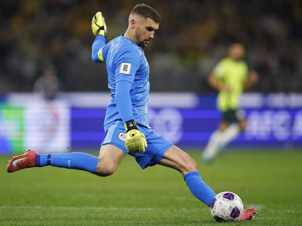 Mat Ryan will make his 100th appearance for the Socceroos on Wednesday morning (AEST) in Jeddah. Picture: James Worsfold/Getty Images