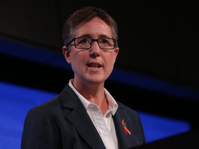 ACTU Secretary Sally McManus addressing the National Press Club in Canberra. Picture Kym Smith