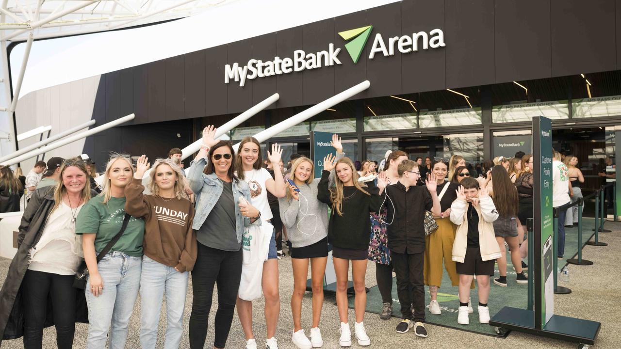 Dean Lewis Hobart show at MyState Bank Arena fans queuing up. Picture: Caroline Tan