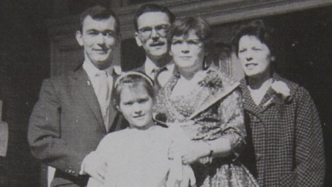 Ron and Eunice Shanahan with family members on their wedding day.
