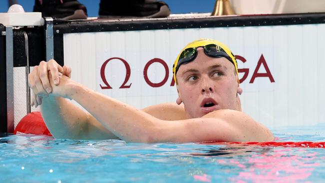 400m freestyle world champion Sam Short, pictured in action at the 2024 Paris Olympics, will contest Saturday's Pier to Pub. Picture: Adam Head