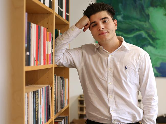 20/05/2020 : Drew Pavlou, a student activist at the University of Queensland, in his room at his home in Cooparoo, Brisbane. Drew is facing expulsion from the uni following his protests against Chinese government involvement with UQ. Uni . Lyndon Mechielsen/The Australian