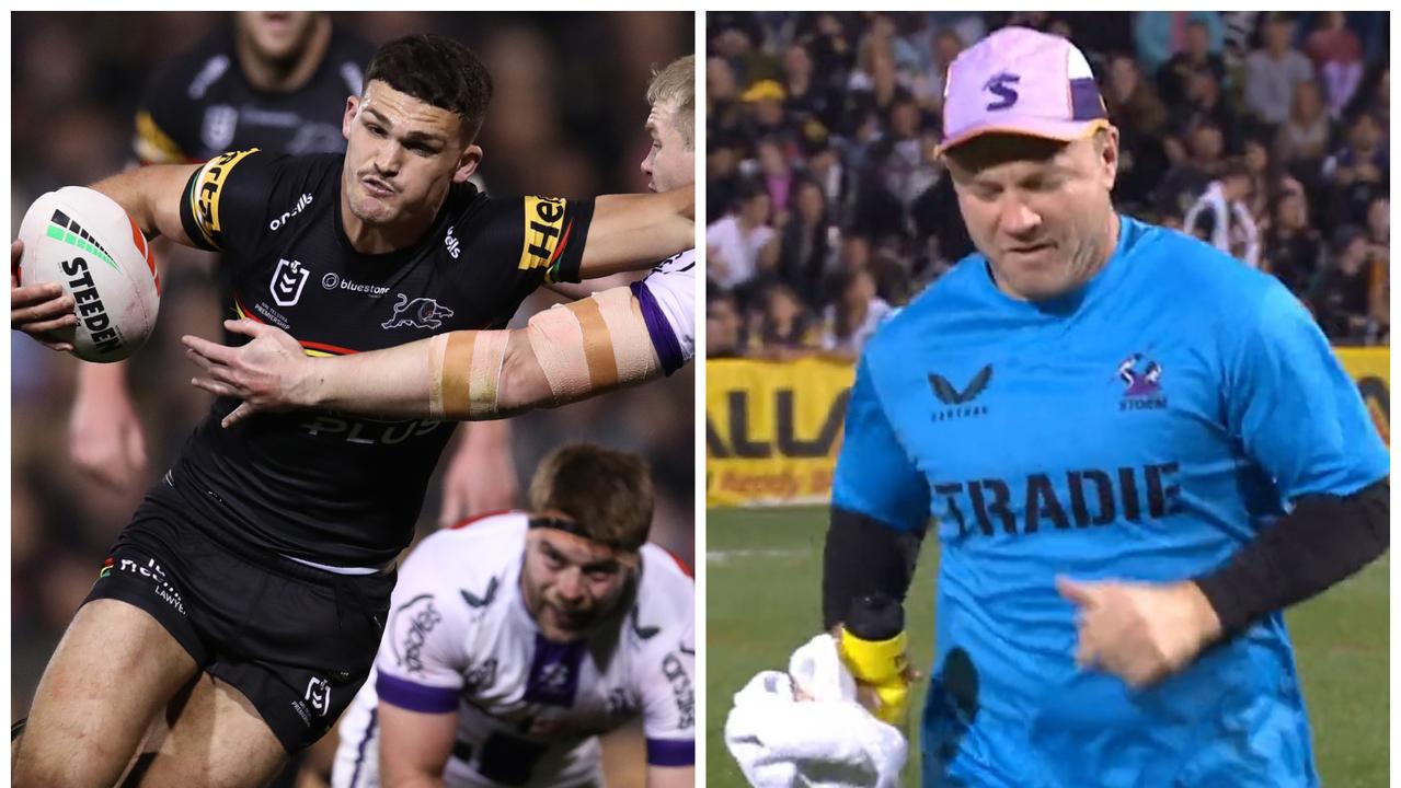 NRL 2023 Penrith Panthers v Melbourne Storm, trainer sent off, Ryan Hinchcliffe, match report, teams, stats, video, replays, Jonah Pezet, Jahrome Hughes replacement, Tyrone Peachey