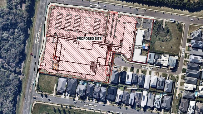 Aerial view of the Pallara shopping centre proposed site.