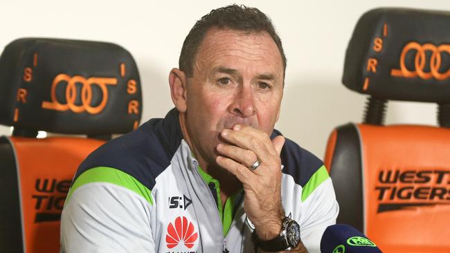 Raiders coach Ricky Stuart has stuck with veteran Michael Oldfield ahead of Curtis Scott in the centres for the clash against Melbourne. Picture: AAP