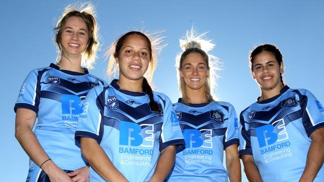 Kezie Apps with origin teammates Rebecca Riley, Allana Ferguson and Nakia Davis-Welsh.