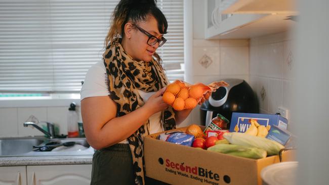 Melbourne single mother of three Latisha is supported by SecondBite. Picture: Supplied