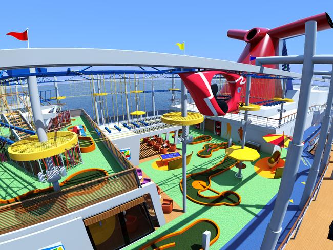 The deck on the Carnival Vista will provide the ultimate playground for cruise-goers.