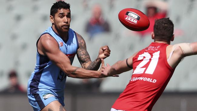 Byron Sumner in action for Sturt. Picture: Sarah Reed