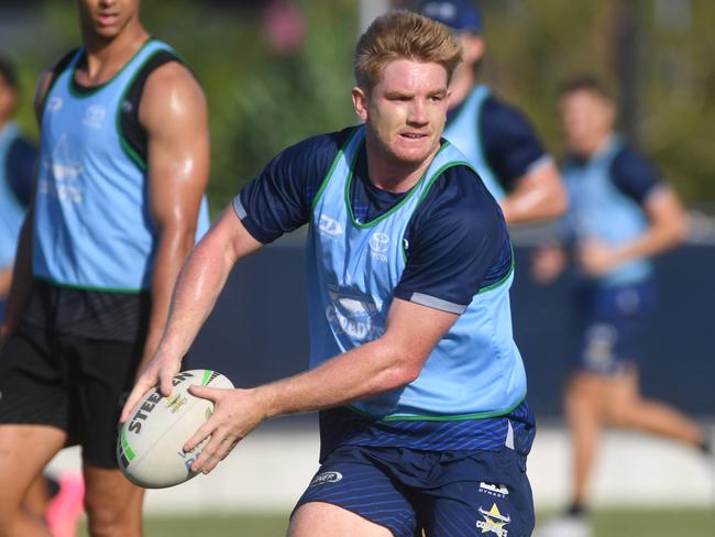 NQ Cowboys training at Cowboys HQ at the Hutchinson Builders Centre. Tom Dearden. Picture: Evan Morgan