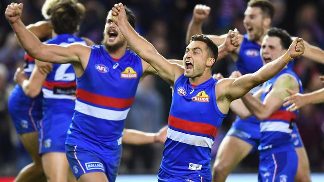 Tom Boyd and Luke Dahlhaus the Western Bulldogs’ win.