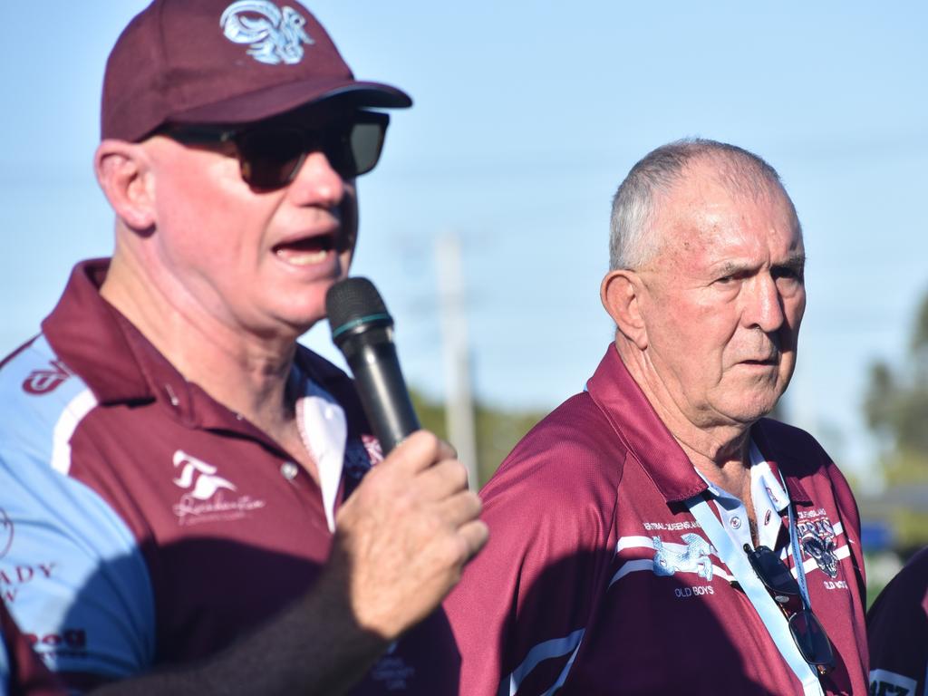 Some of the Capras Old Boys got together for the club's home games against Souths Logan Magpies at Browne Park, Rockhampton, on August 19, 2023.