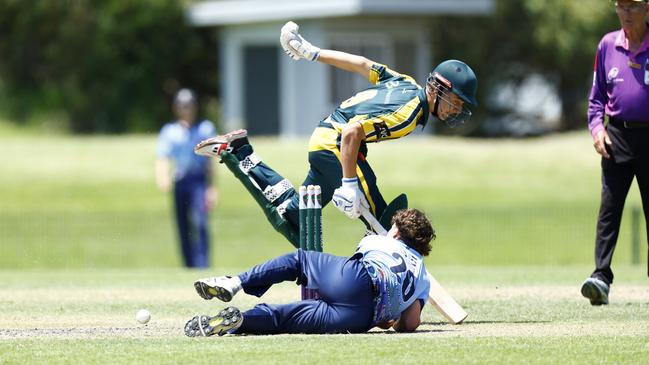 Wests v Newcastle City in the semi-final of the 2024 SG Moore Cup cricket competition at Harker Oval. Picture: Michael Gorton