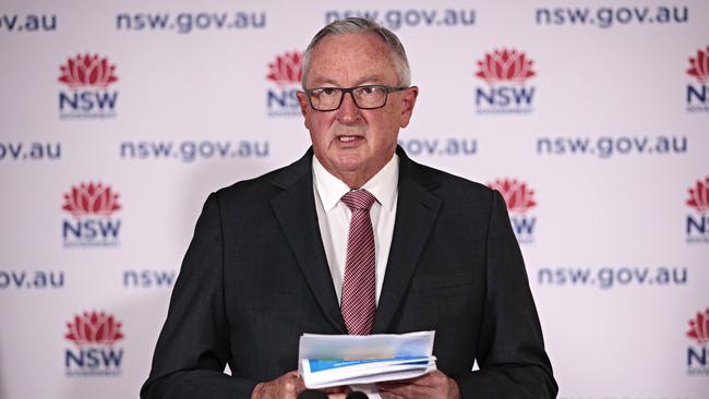 NSW Health Minister Brad Hazzard speaking at the daily press conferences. Picture: NCA NewsWire / Adam Yip