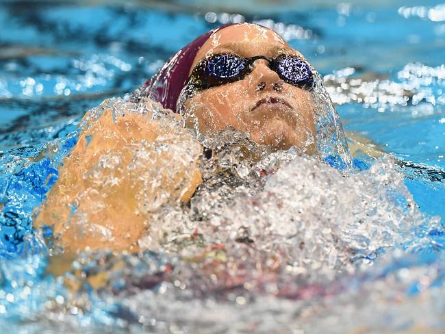 ADELAIDE, AUSTRALIA - APRIL 12: Madison Wilson of Australia competes in the Women's 200 Metre Backstroke during day six of the 2016 Australian Swimming Championships at the South Australian Aquatic & Leisure Centre on April 12, 2016 in Adelaide, Australia. (Photo by Quinn Rooney/Getty Images)