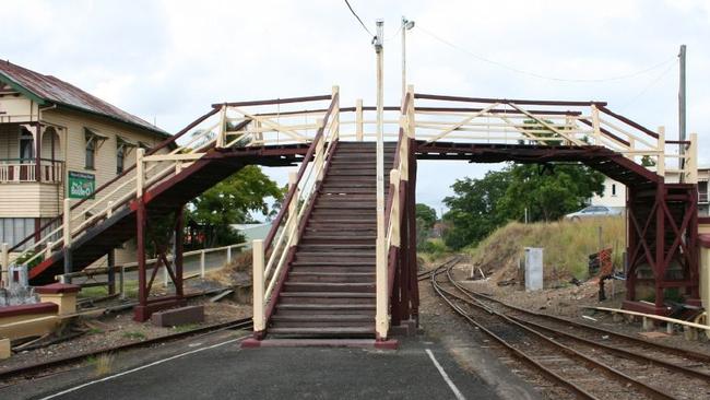 The old footbridge before it was taken away to be restored.