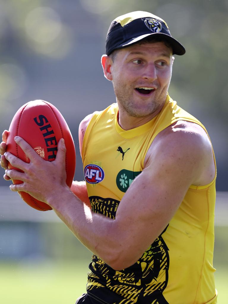 Jacob Hopper at Richmond training. Picture: Michael Klein