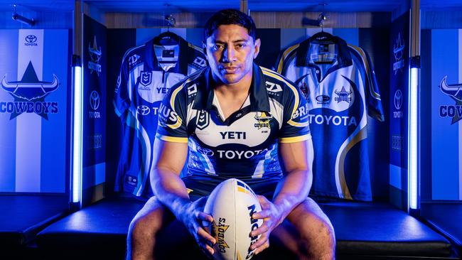 The North Queensland Toyota Cowboys launch their charity jersey in dedication to Carl Webb. Pictured: Jason Taumalolo