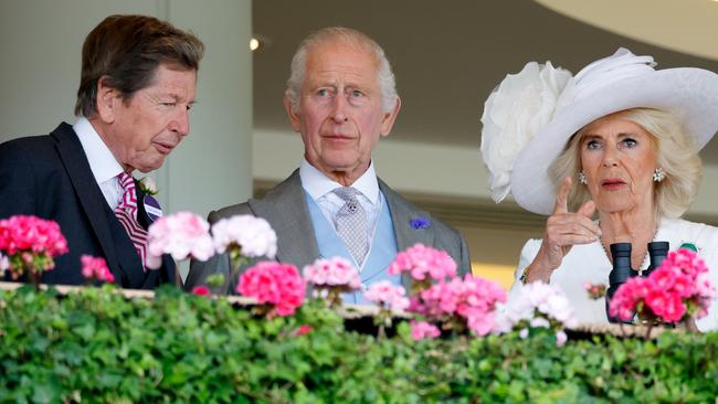 King Charles III and Queen Camilla watch Gilded Water finish 12th at Royal Ascot in June. Picture: Max Mumby/Indigo/Getty Images