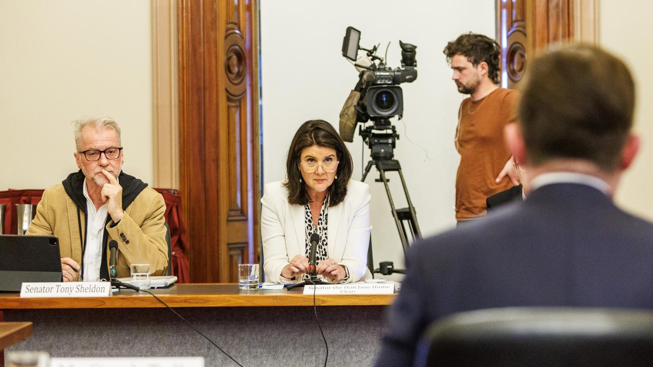 Labor senator Tony Sheldon (left) grilled Mr Joyce last week during a senate hearing into the cost of living. Picture NCA NewsWire / Aaron Francis