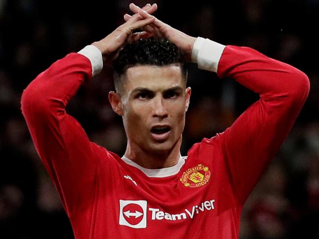 Cristiano Ronaldo of Manchester United during a UEFA Champions League loss to Atletico Madrid at Old Trafford. The Red Devils were bundled out in underwhelming fashion. Picture: David S. Bustamante/Soccrates/Getty Images