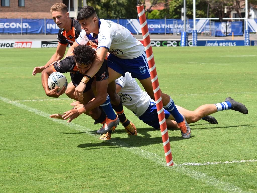 Brenden Naicori is tackled by Michael Gabrael. Picture: Sean Teuma/NewsLocal