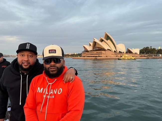 Obie Trice poses in front of the Opera House.