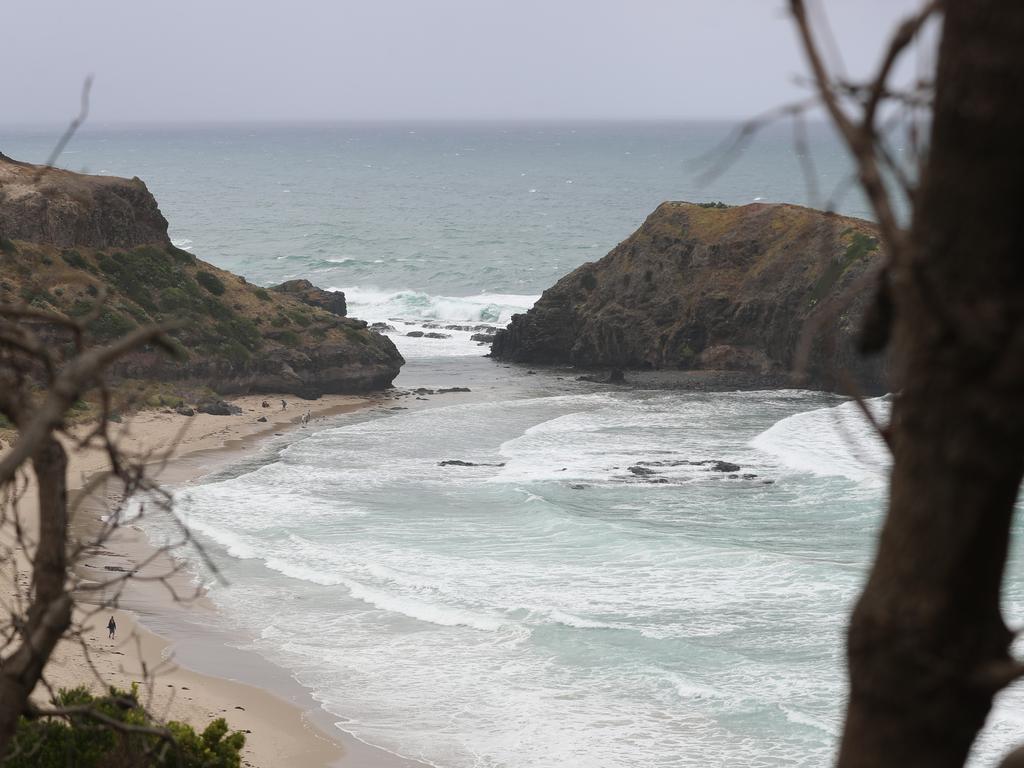 Treacherous surf on the Mornington Peninsula. Picture: Alex Coppel