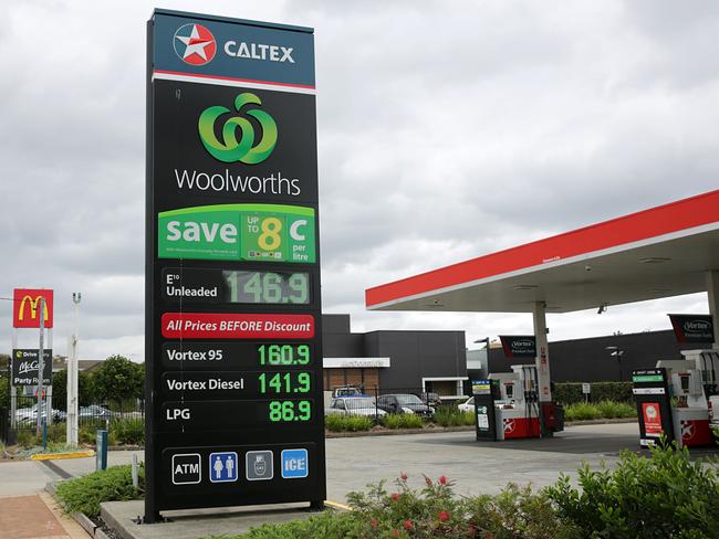 Service station on corner of Ocean Beach Road and West St Umina on Tuesday March 13. Picture: AAP image/ Mark Scott