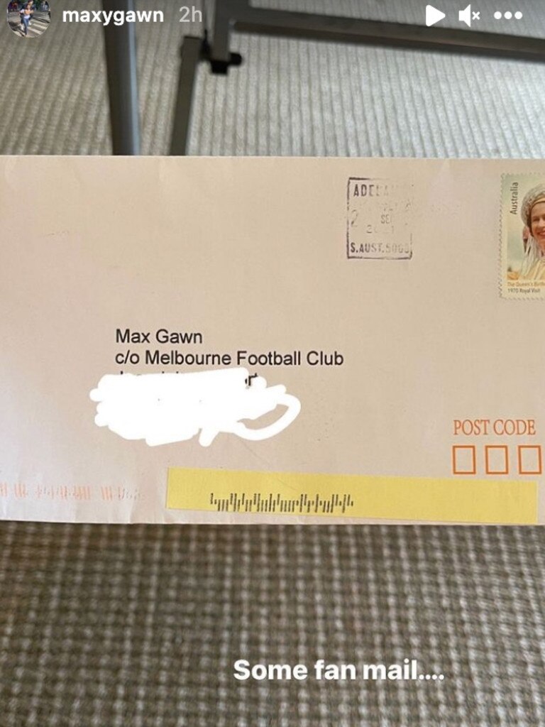 Max Gawn received some unwelcome fan mail.